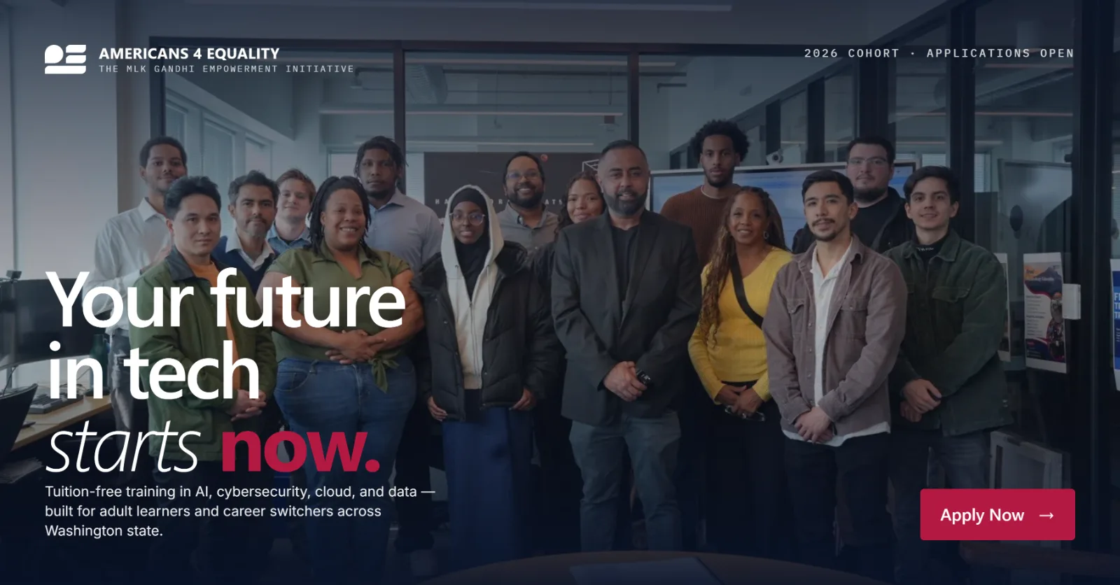 'Your future in tech starts now' — LinkedIn and Facebook banner, engine output